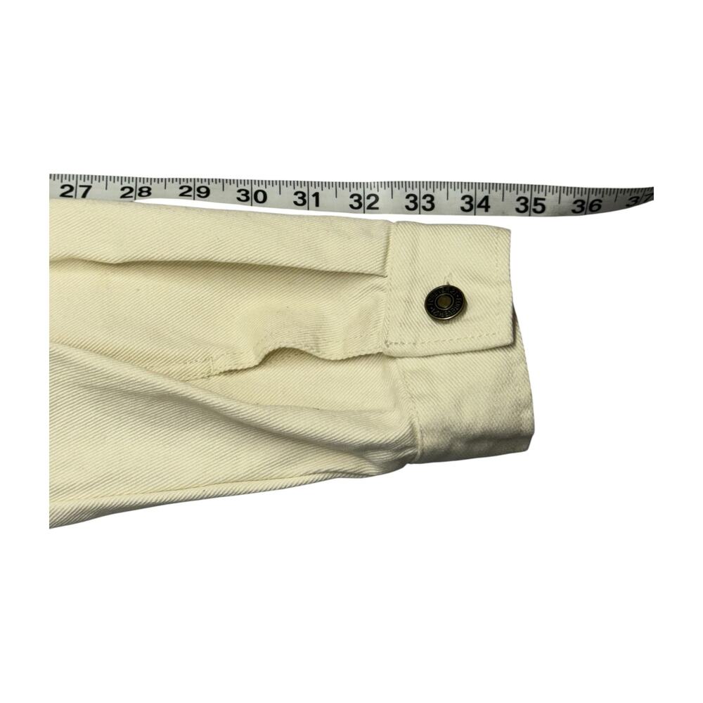 Forever 21 Cropped Cream Raw Hem Snap Jacket XS - Picture 7 of 7